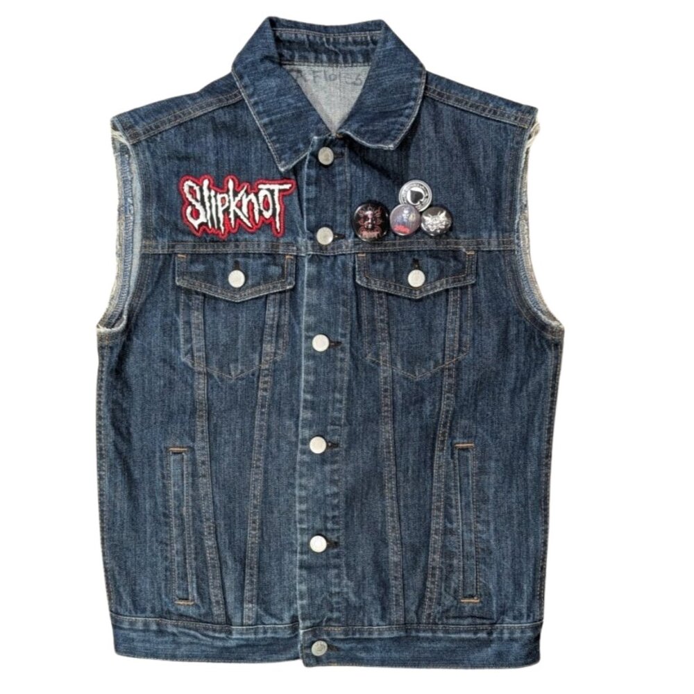 Custom Slipknot Nu-Metal Battle Vest Men's Small Gap 1969 Denim